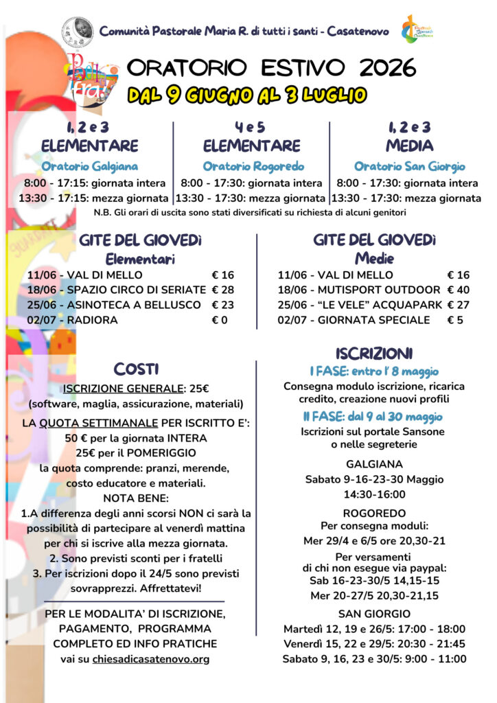 ORATORIO ESTIVO 2026