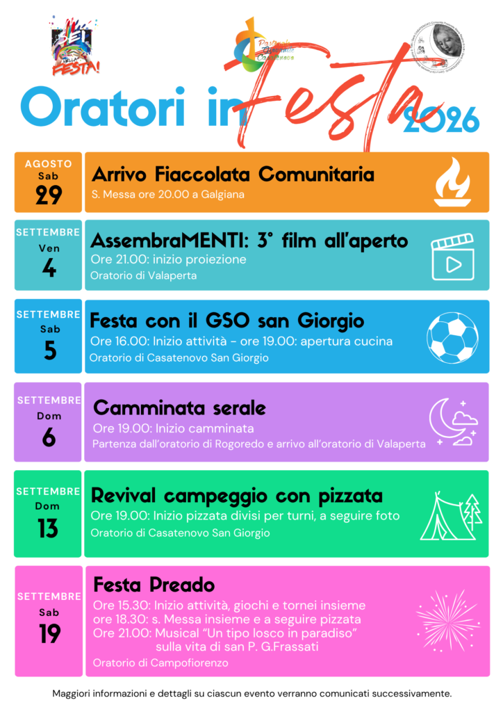 FESTE DEGLI ORATORI 2026